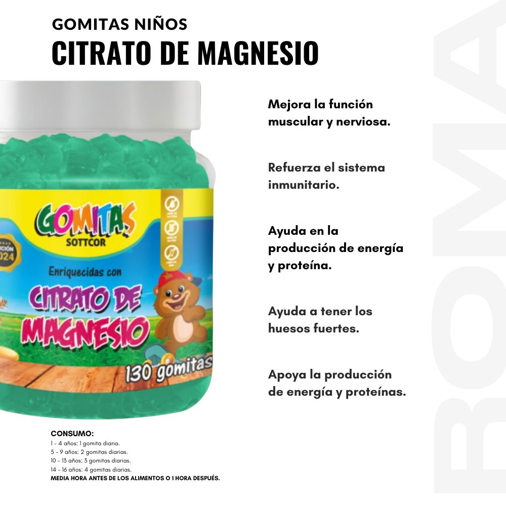 GOMITAS CITRATO DE MAGNESIO NIÑOS 130UND