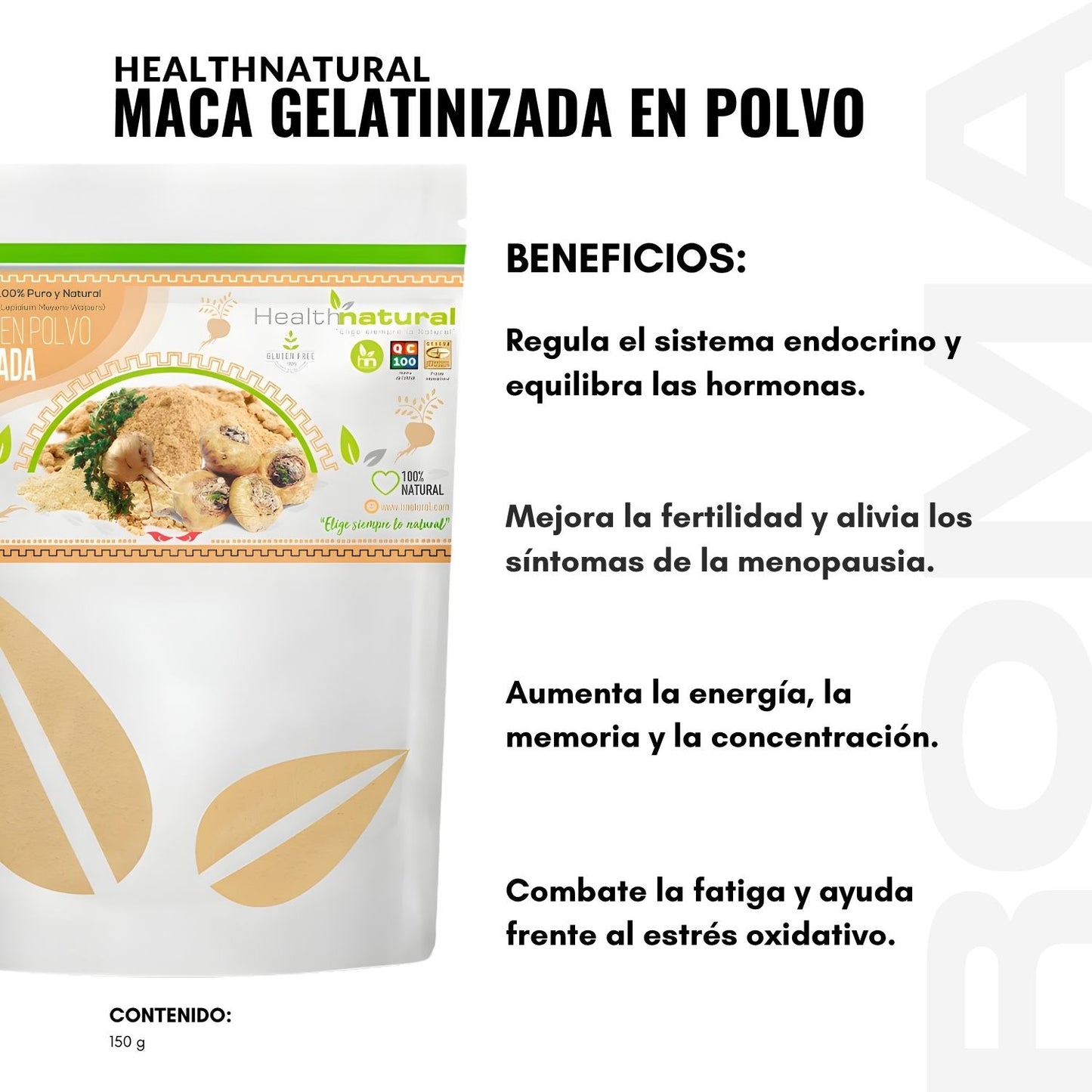 MACA GELATINIZADA EN POLVO 150G HEALTHNATURAL
