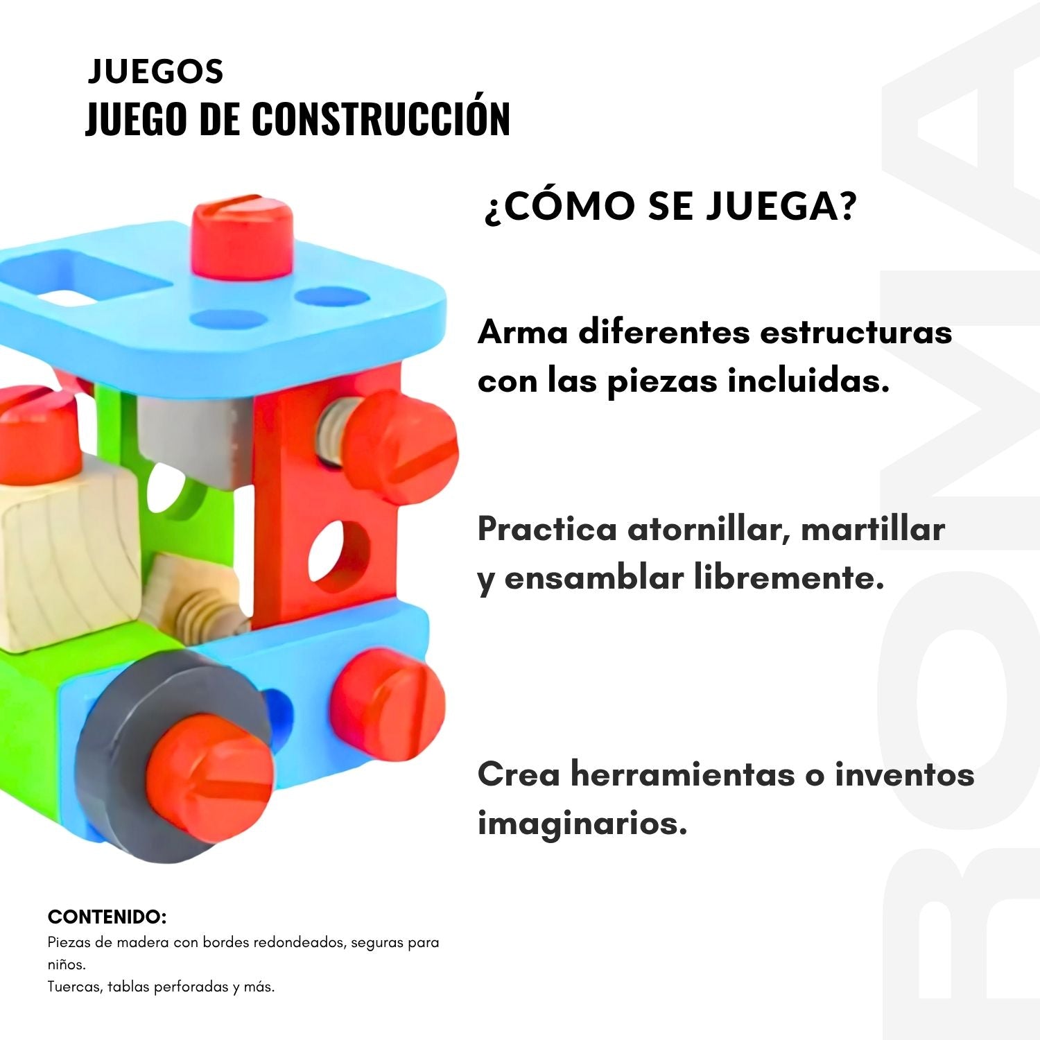 JUEGO DE CONSTRUCCIÓN EN MADERA - JUEGO DIDÁTICO