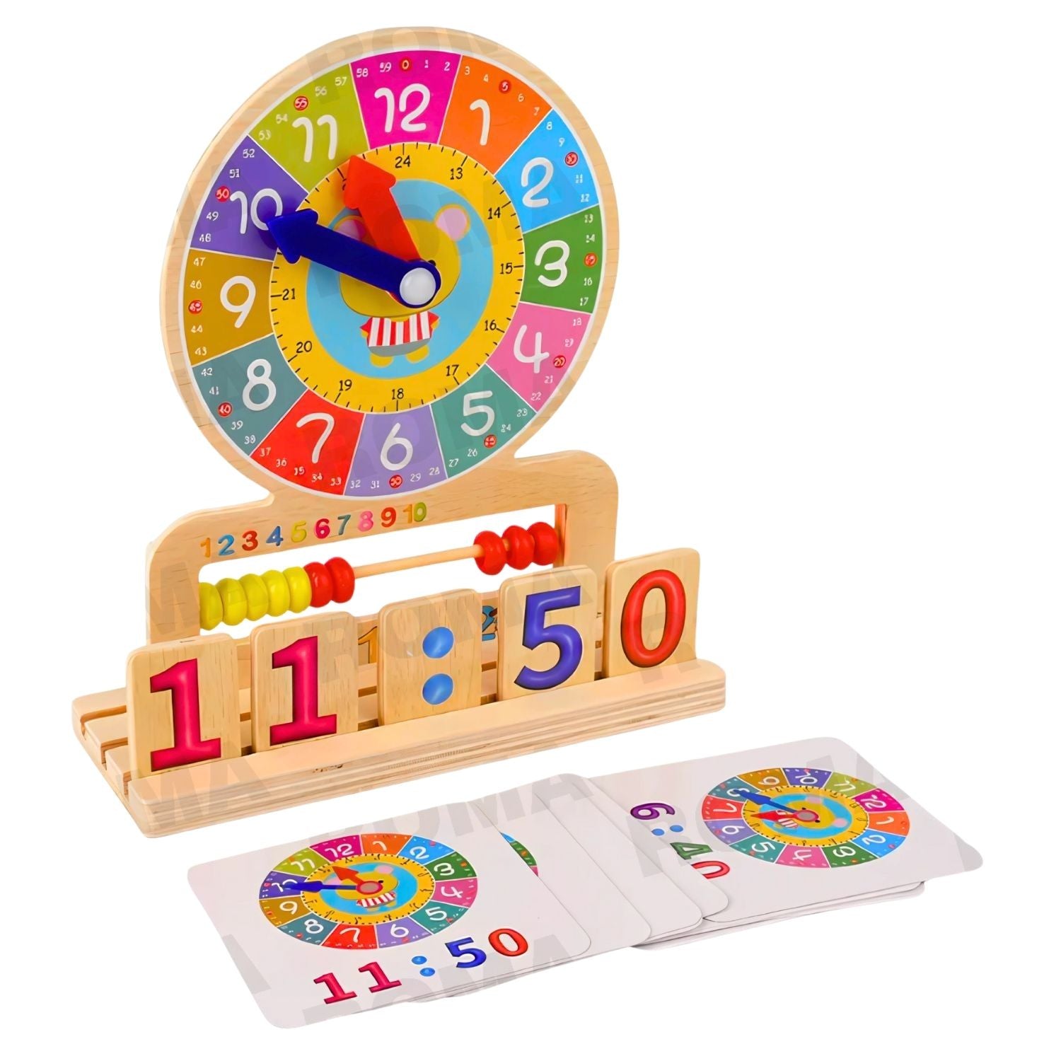 RELOJ Y HORARIO EDUCATIVO DE MADERA - JUEGO EDUCATIVO
