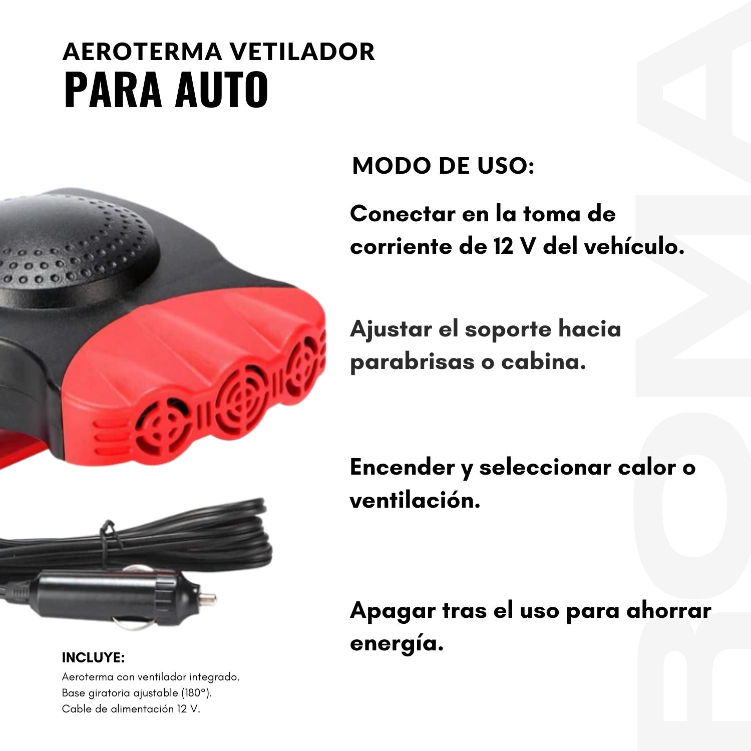 AEROTERMA VENTILADOR PARA AUTO