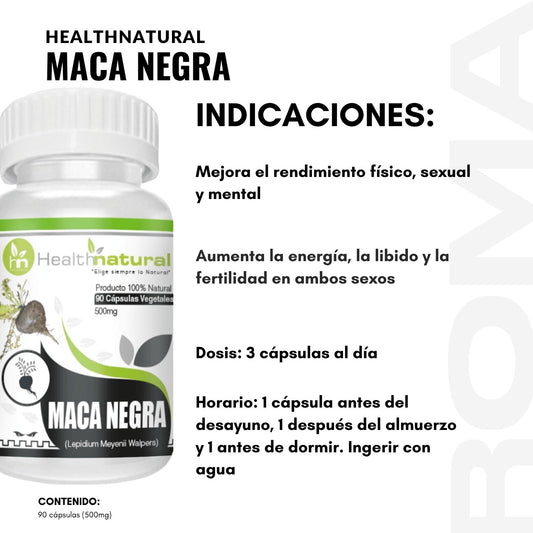 MACA NEGRA HEALTHNATURAL 500MG
