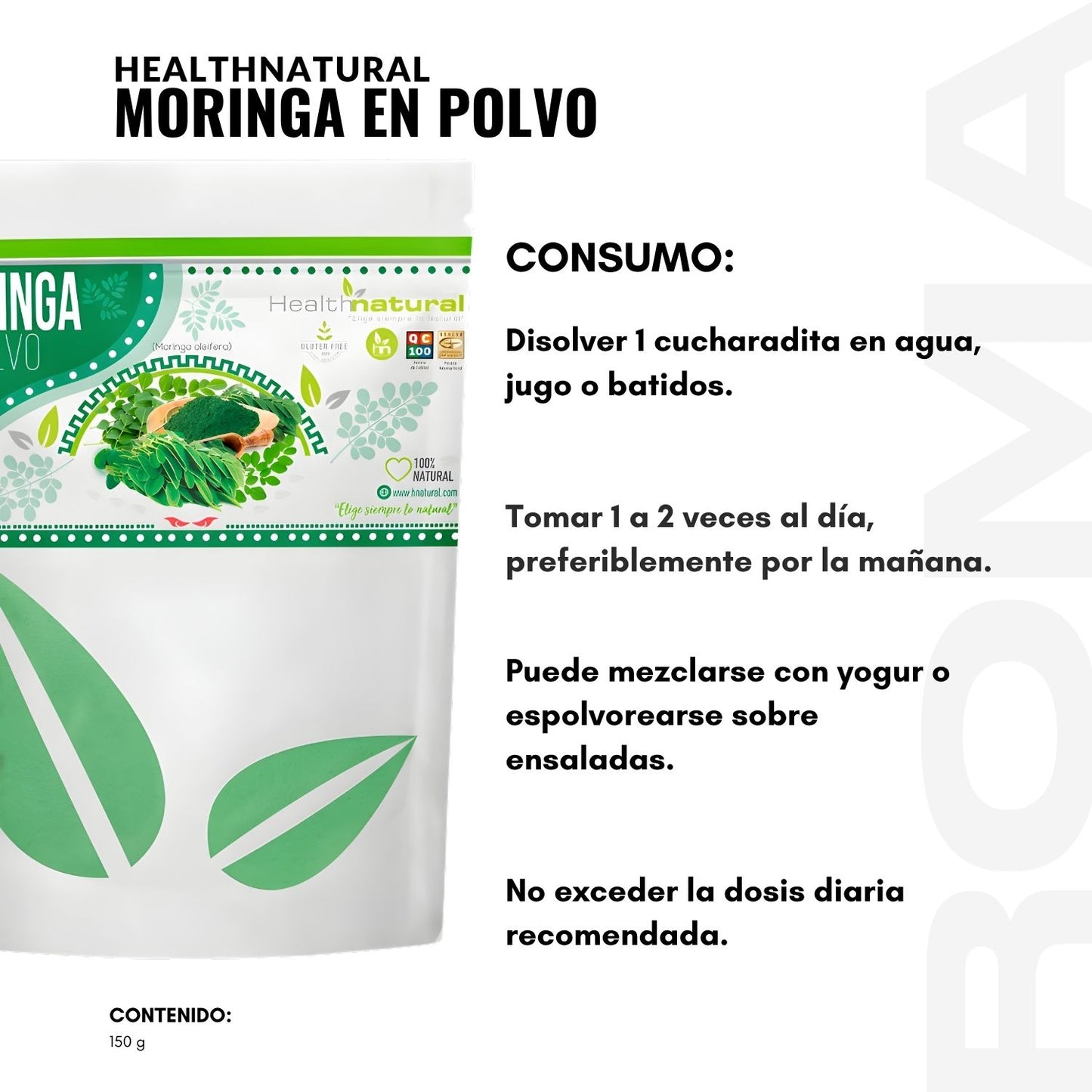 MORINGA EN POLVO 150G HEALTHNATURAL