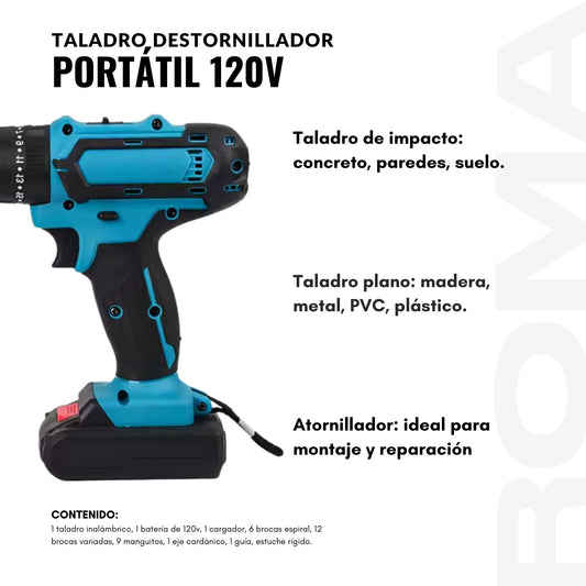 TALADRO DESTORNILLADOR PORTÁTIL 120V