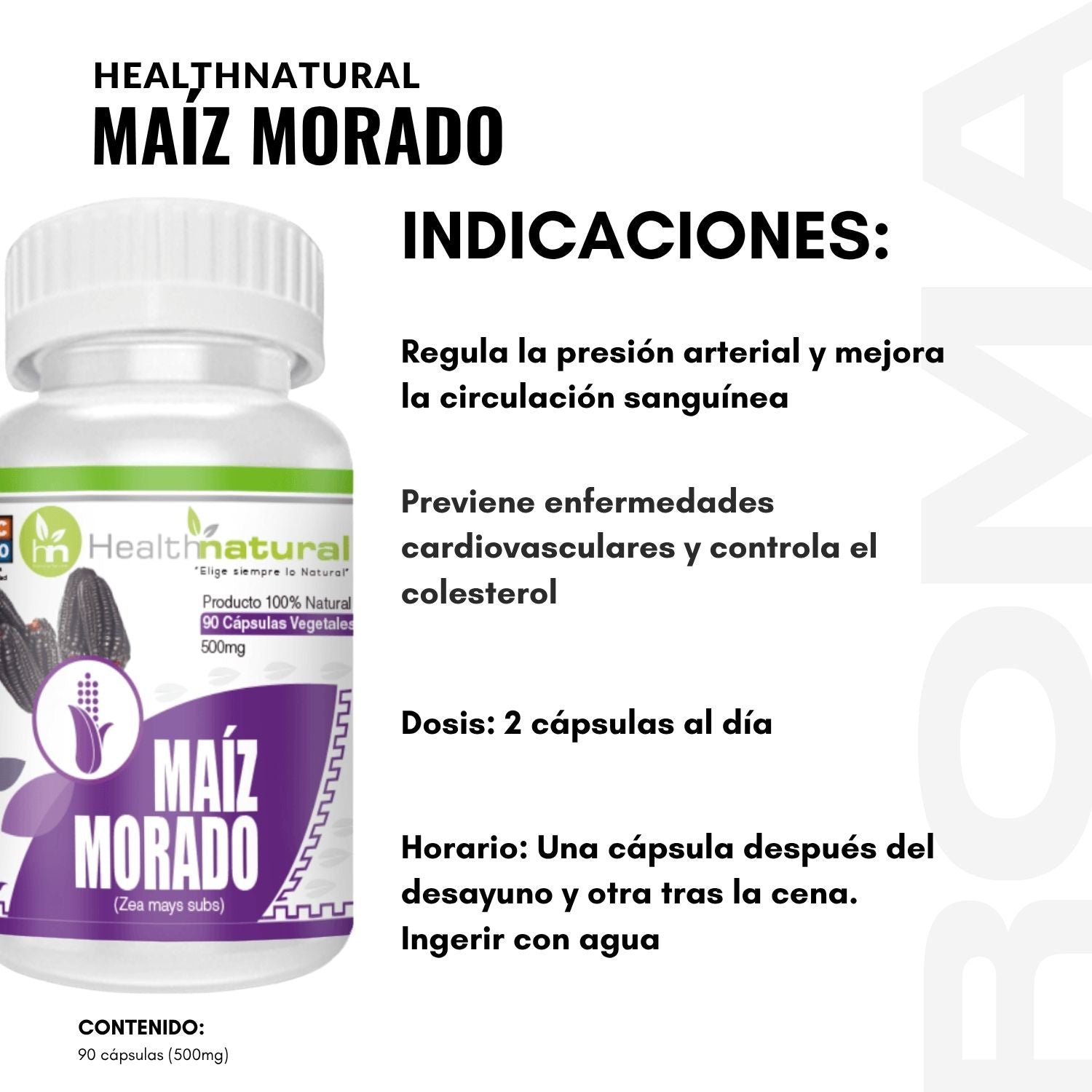 MAIZ MORADO HEALTHNATURAL 500MG