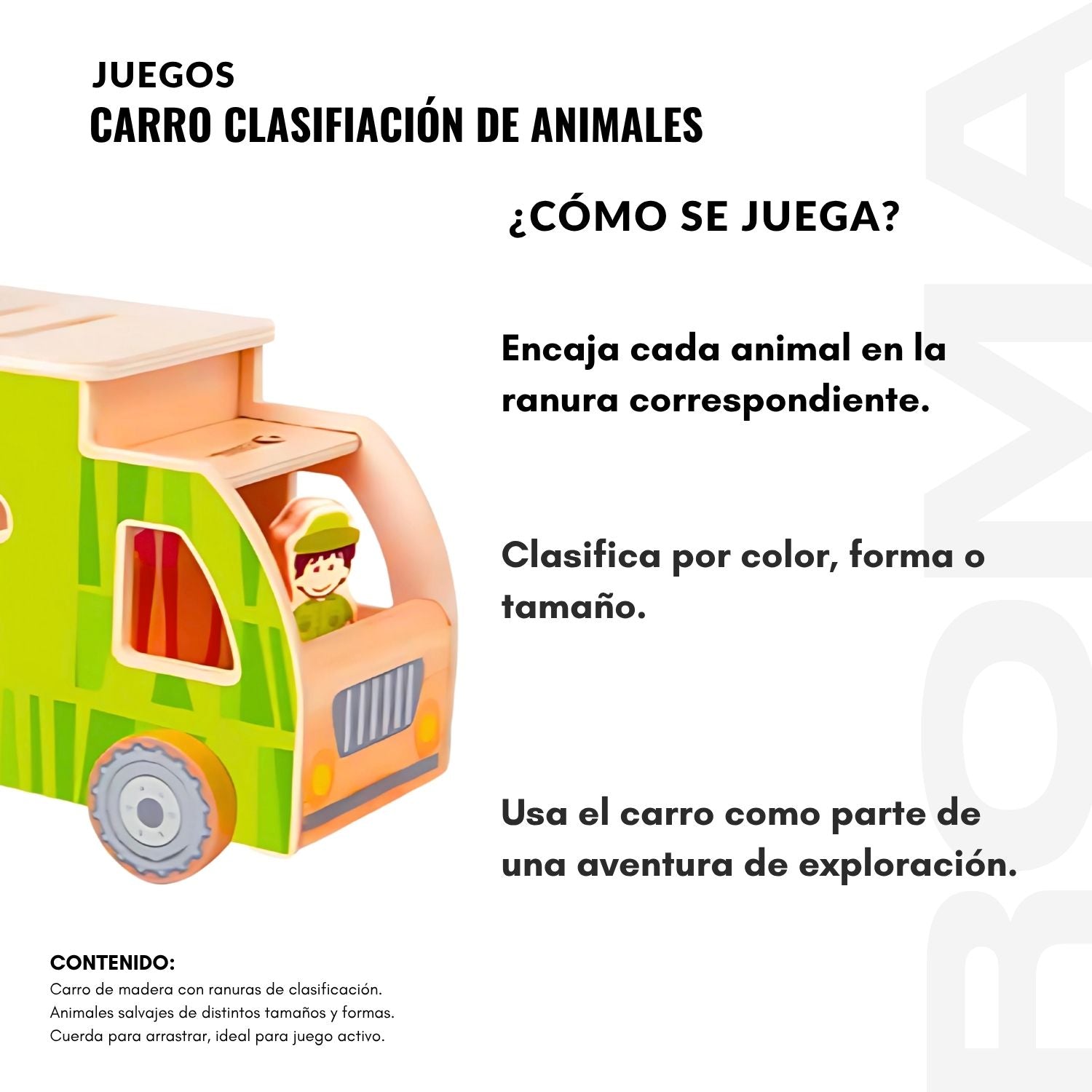CARRO CLASIFICACIÓN DE ANIMALES - JUEGO DIDÁTICO