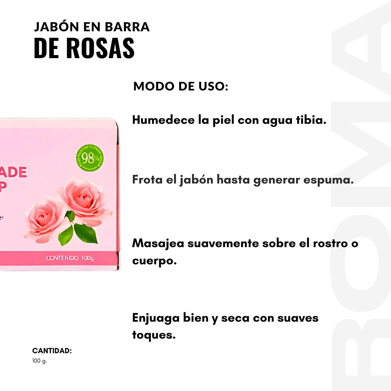 JABÓN EN BARRA DE ROSAS BIOAQUA 100G