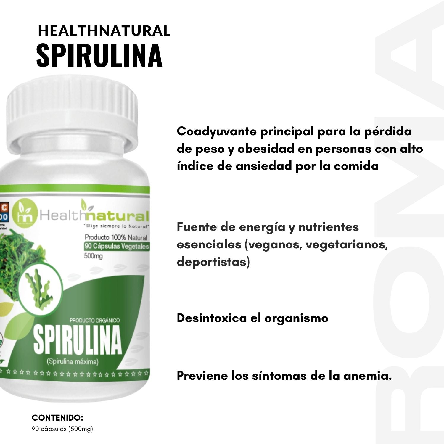 SPIRULINA HEALTHNATURAL 500MG