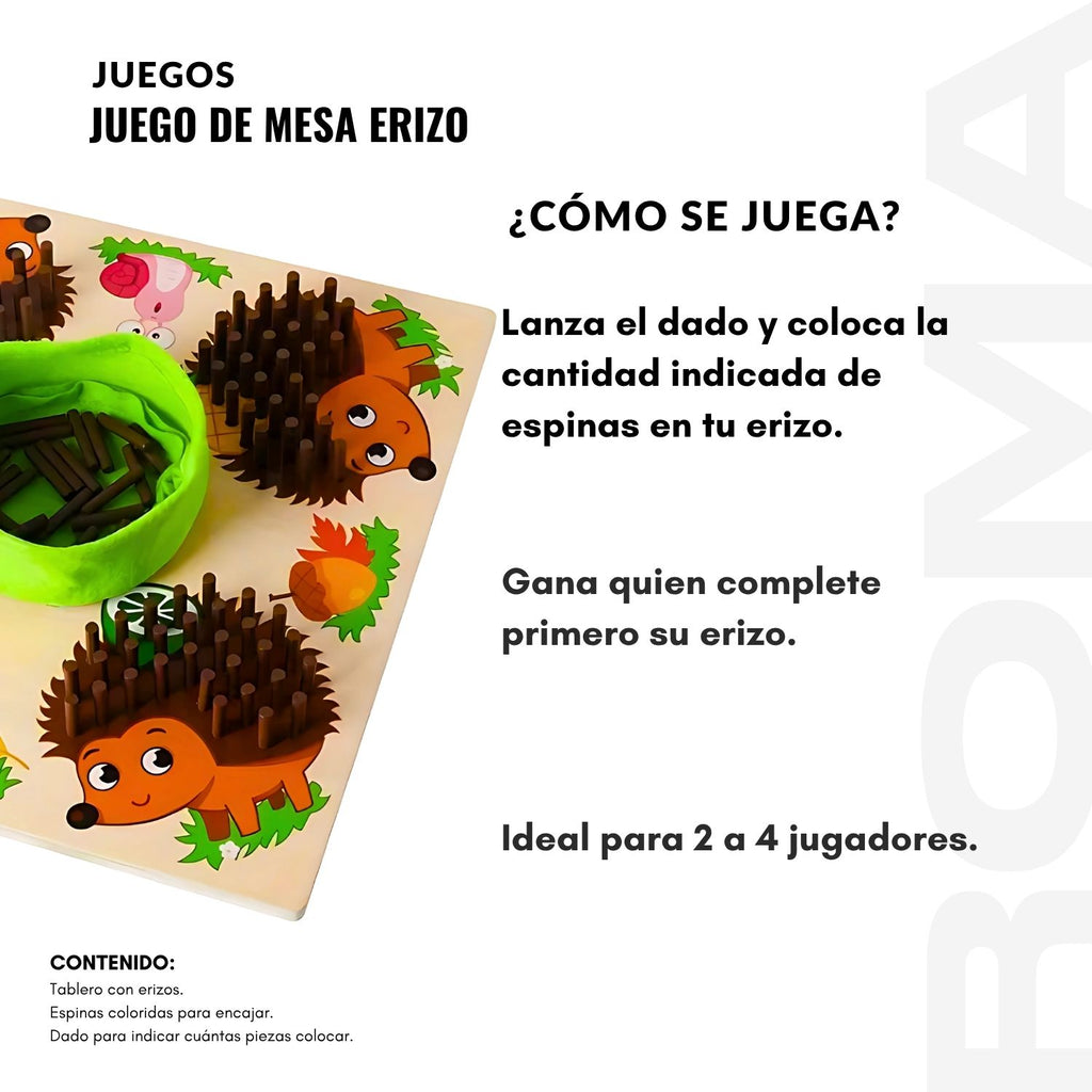 JUEGO DE MESA ERIZO - JUEGO DIDÁTICO