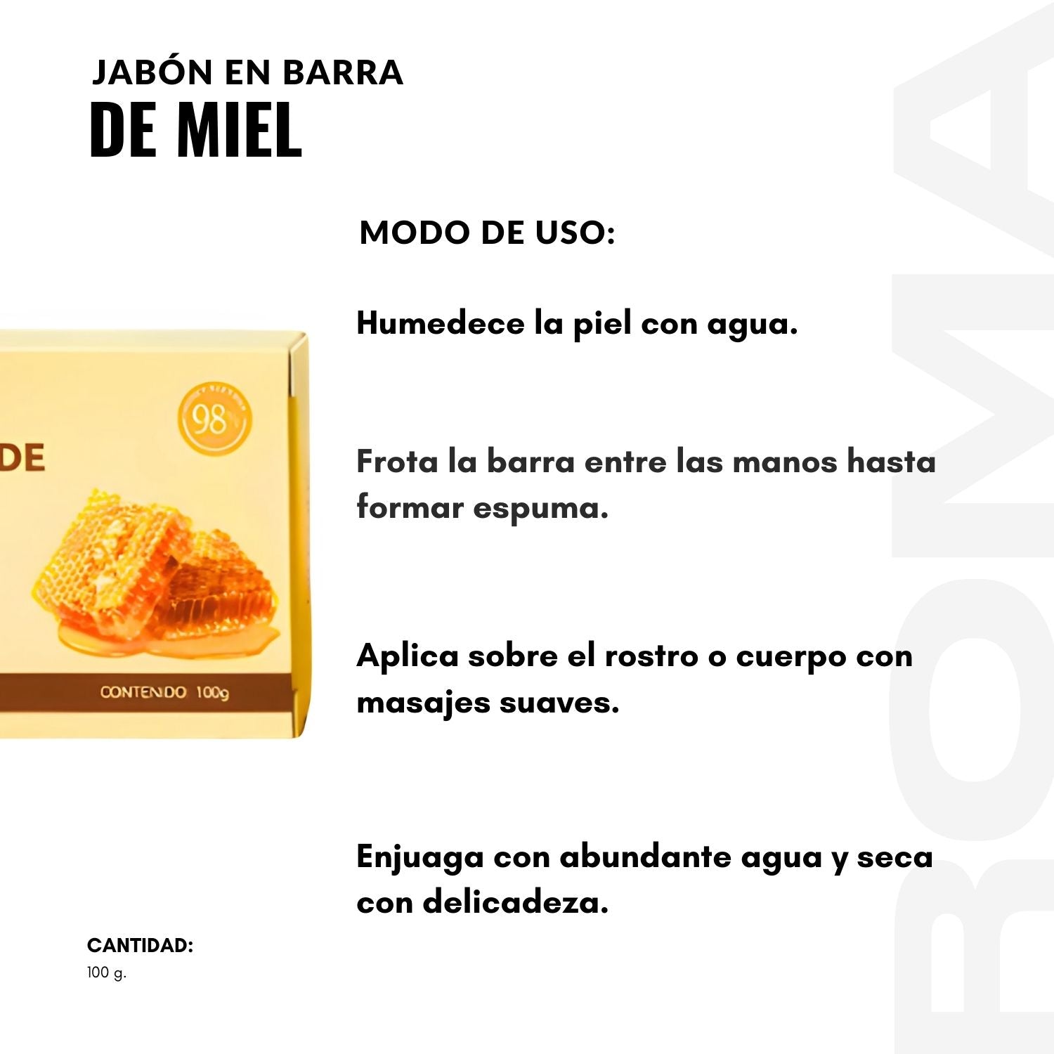 JABÓN EN BARRA DE MIEL BIOAQUA 100G