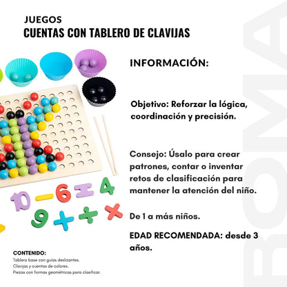 CUENTAS CON TABLERO DE CLAVIJAS MONTESORI - JUEGO DIDÁTICO
