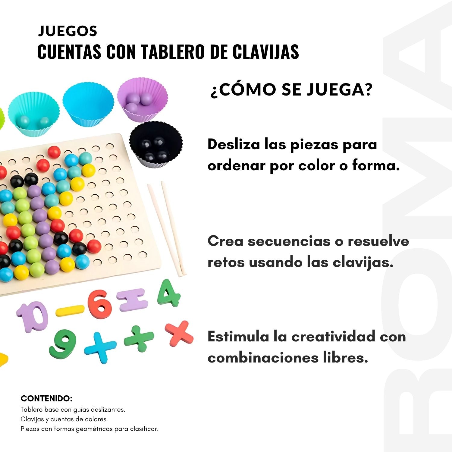 CUENTAS CON TABLERO DE CLAVIJAS MONTESORI - JUEGO DIDÁTICO