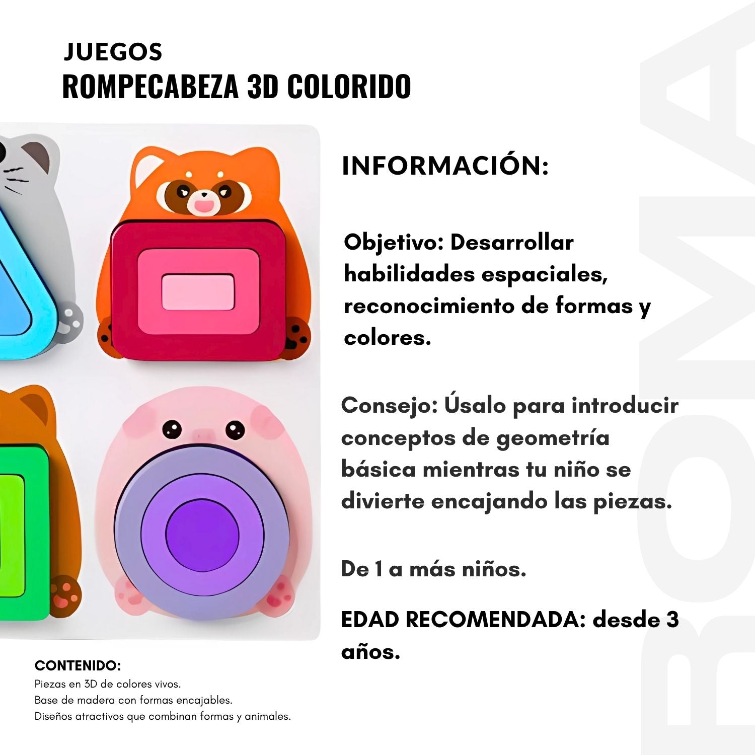ROMPECABEZAS 3D COLORIDO - JUEGO DIDÁTICO