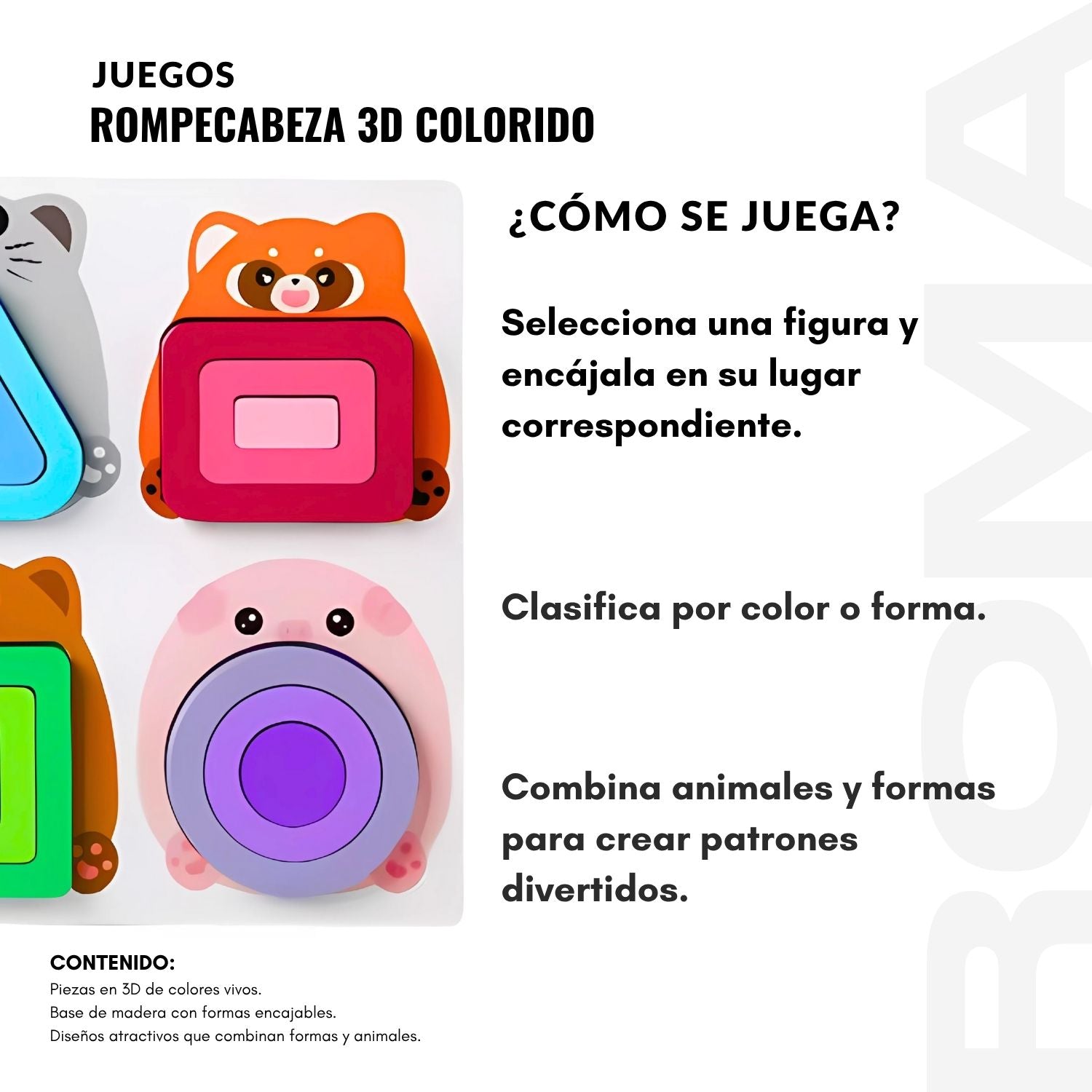 ROMPECABEZAS 3D COLORIDO - JUEGO DIDÁTICO