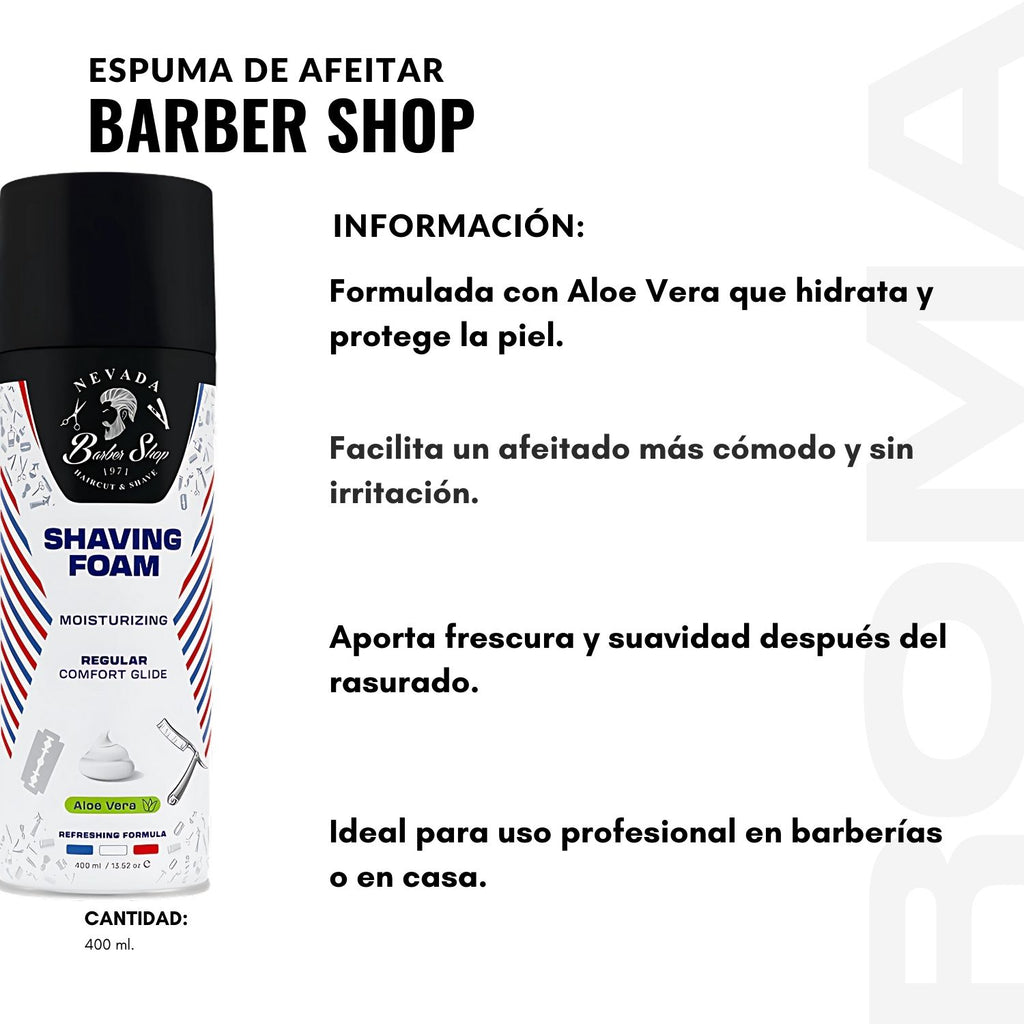 ESPUMA DE AFEITAR BARBER SHOP 400ML NEVADA