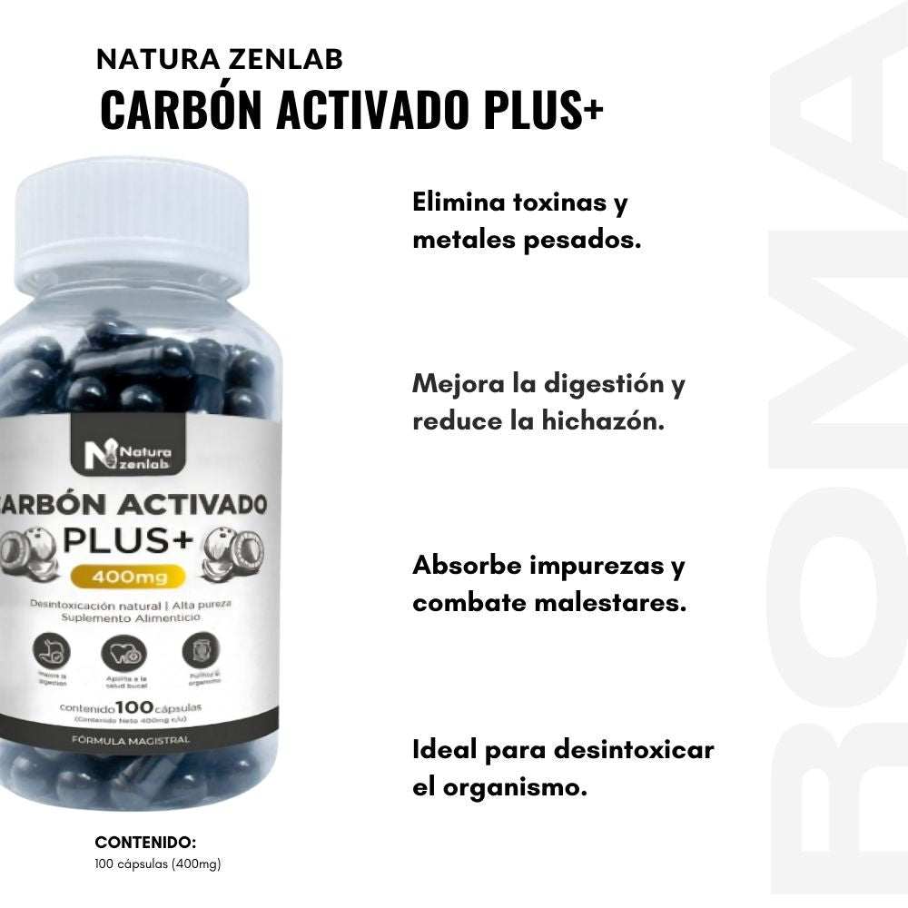 CARBÓN AC. PLUS+ 400MG