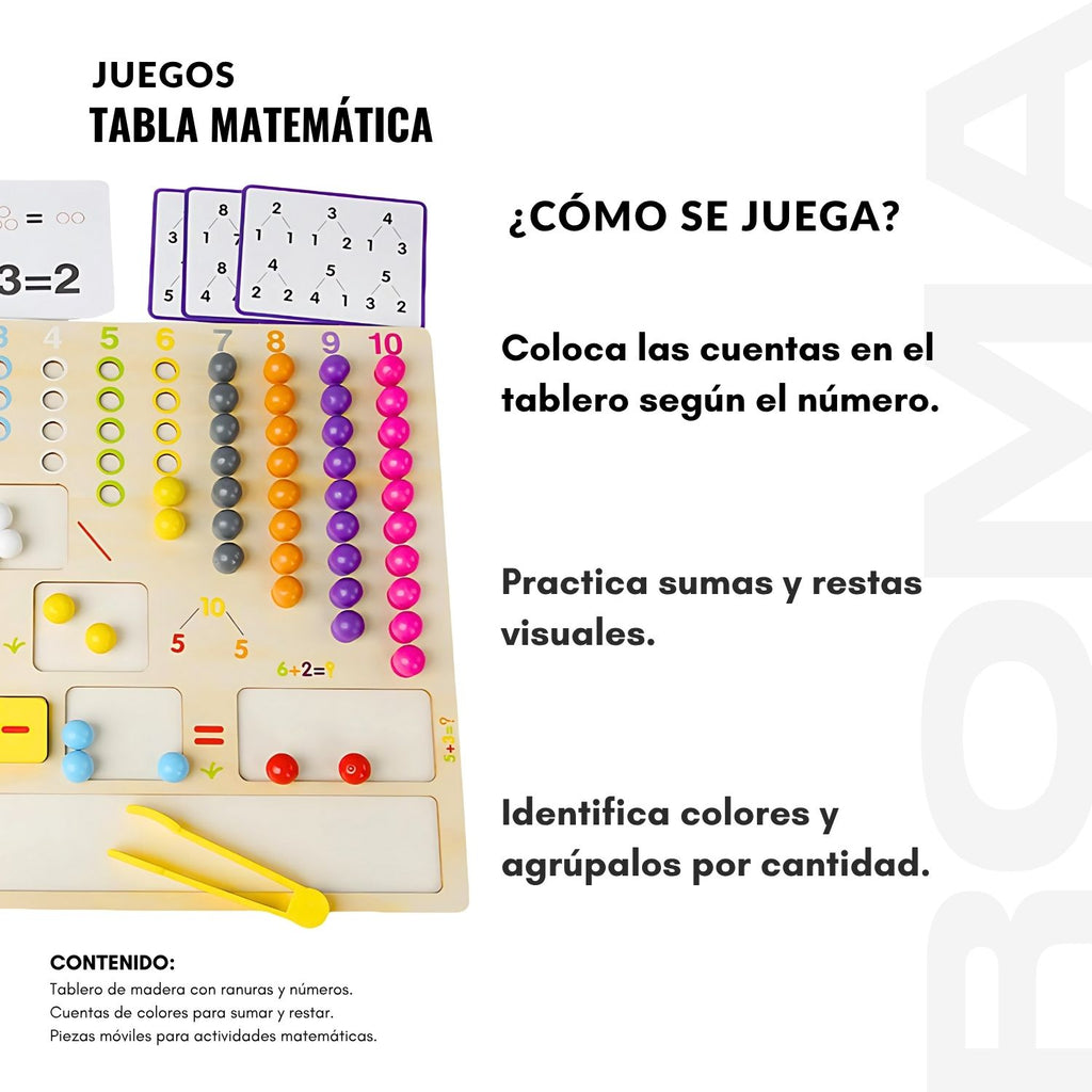 TABLA MATEMÁTICA - JUEGO EDUCATIVO