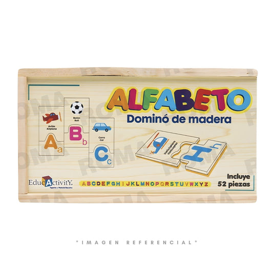 DOMINÓ DE MADERA ALFABETO PARA NIÑOS