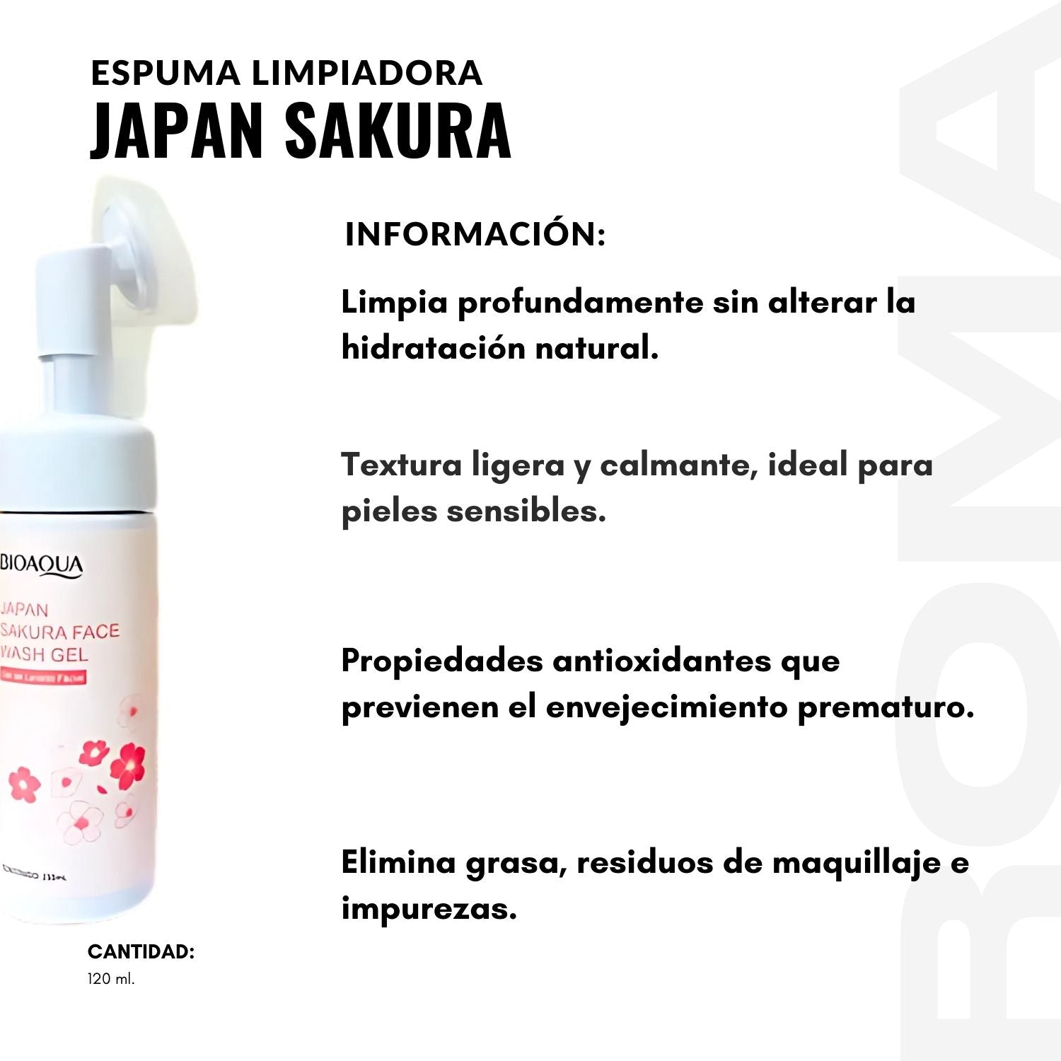 ESPUMA LIMPIADORA JAPAN SAKURA 120ML BIOAQUA