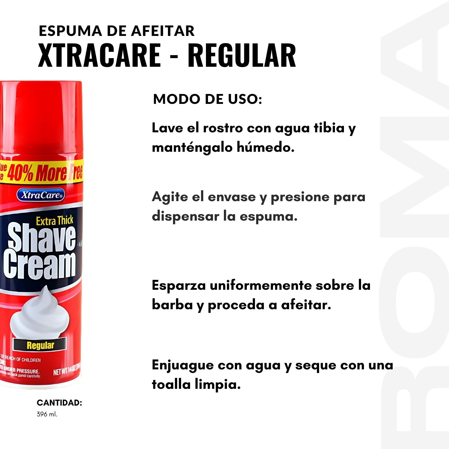 ESPUMA DE AFEITAR XTRACARE - REGULAR 396ML