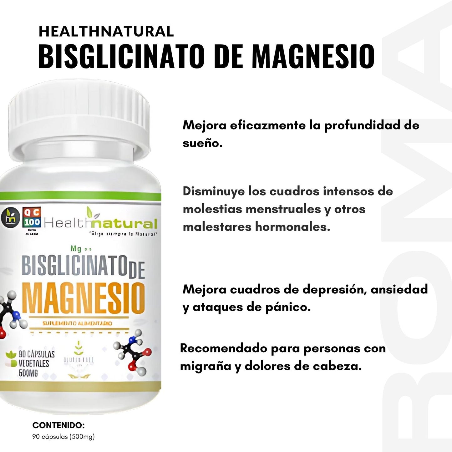 BISGLICINATO DE MAGNESIO HEALTHNATURAL 500MG