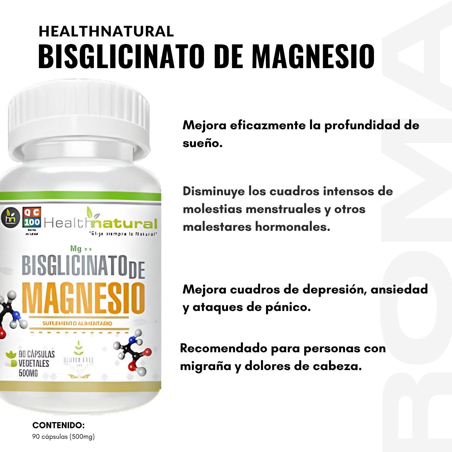 BISGLICINATO DE MAGNESIO HEALTHNATURAL 500MG