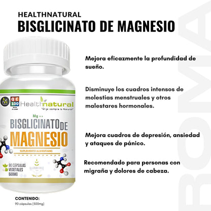 BISGLICINATO DE MAGNESIO HEALTHNATURAL 500MG