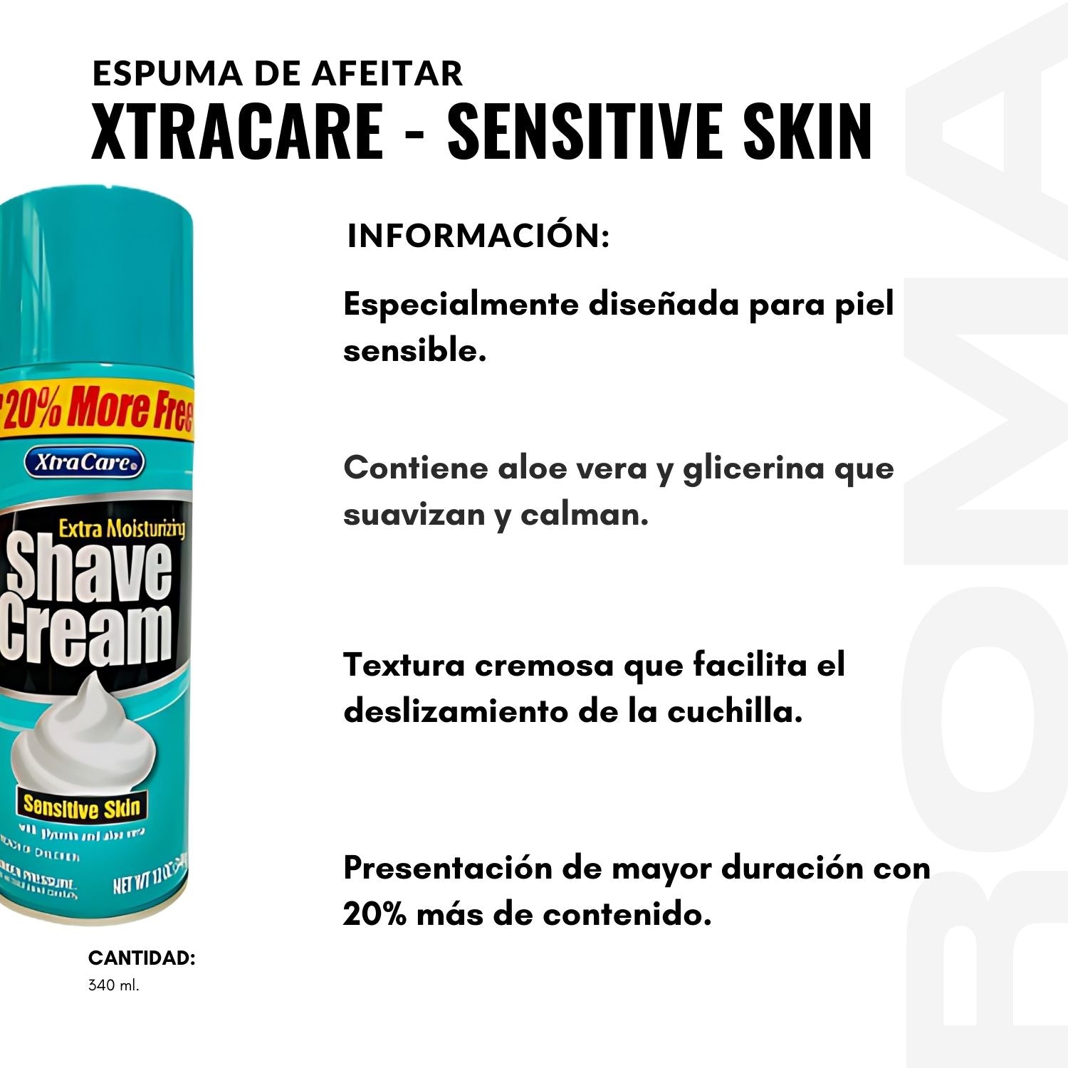 ESPUMA DE AFEITAR XTRACARE – SENSITIVE SKIN 340ML