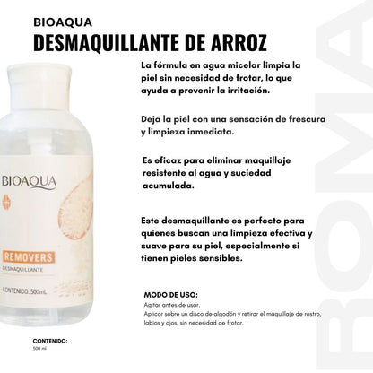 DESMAQUILLANTE DE ARROZ BIOAQUA 500ML
