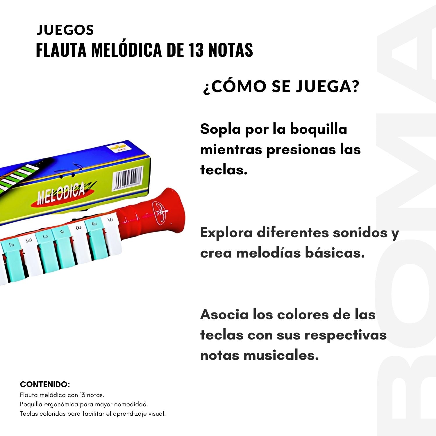 FLAUTA MELÓDICA DE 13 NOTAS - JUEGO DIDÁTICO