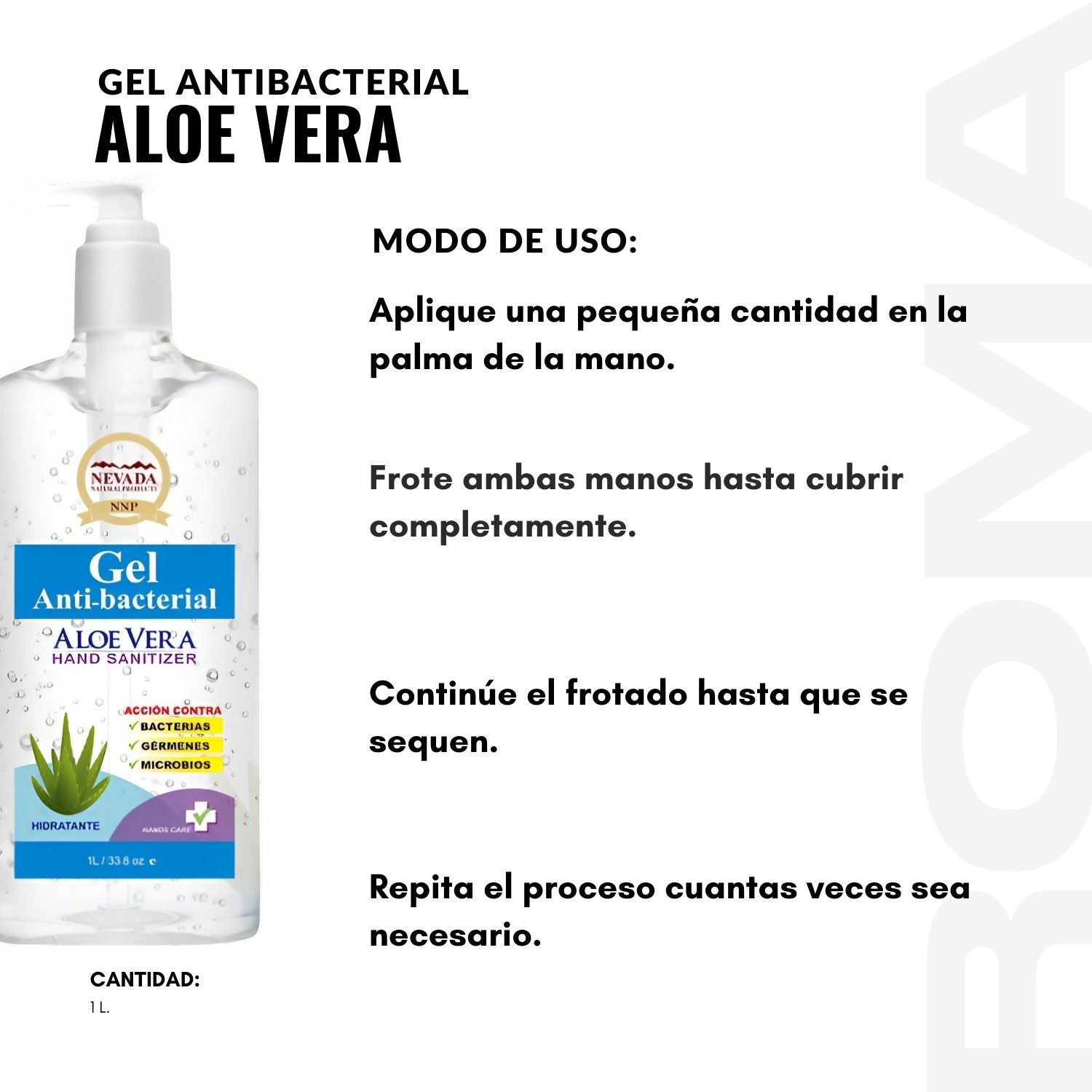 GEL ANTIBACTERIAL ALOE VERA 1L NEVADA