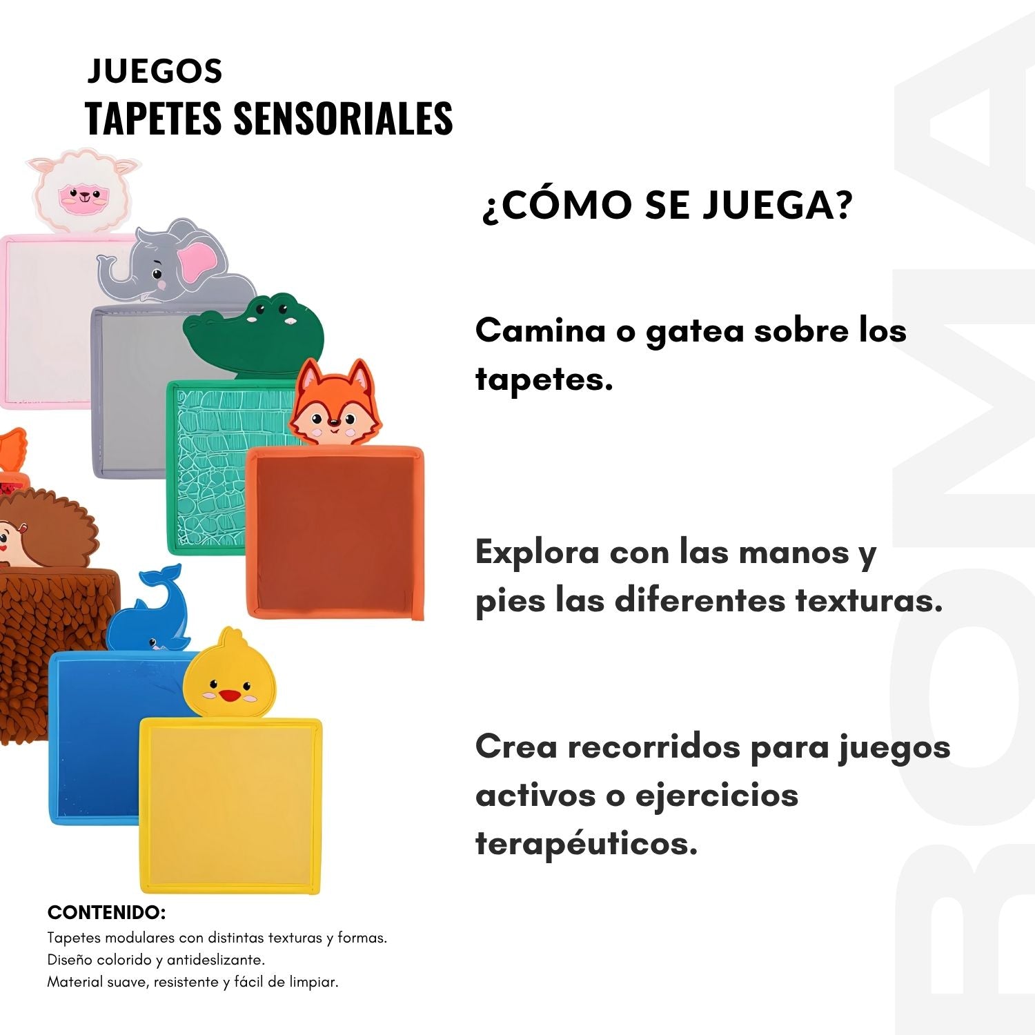 TAPETES SENSORIALES 10UND - JUEGO SENSORIAL