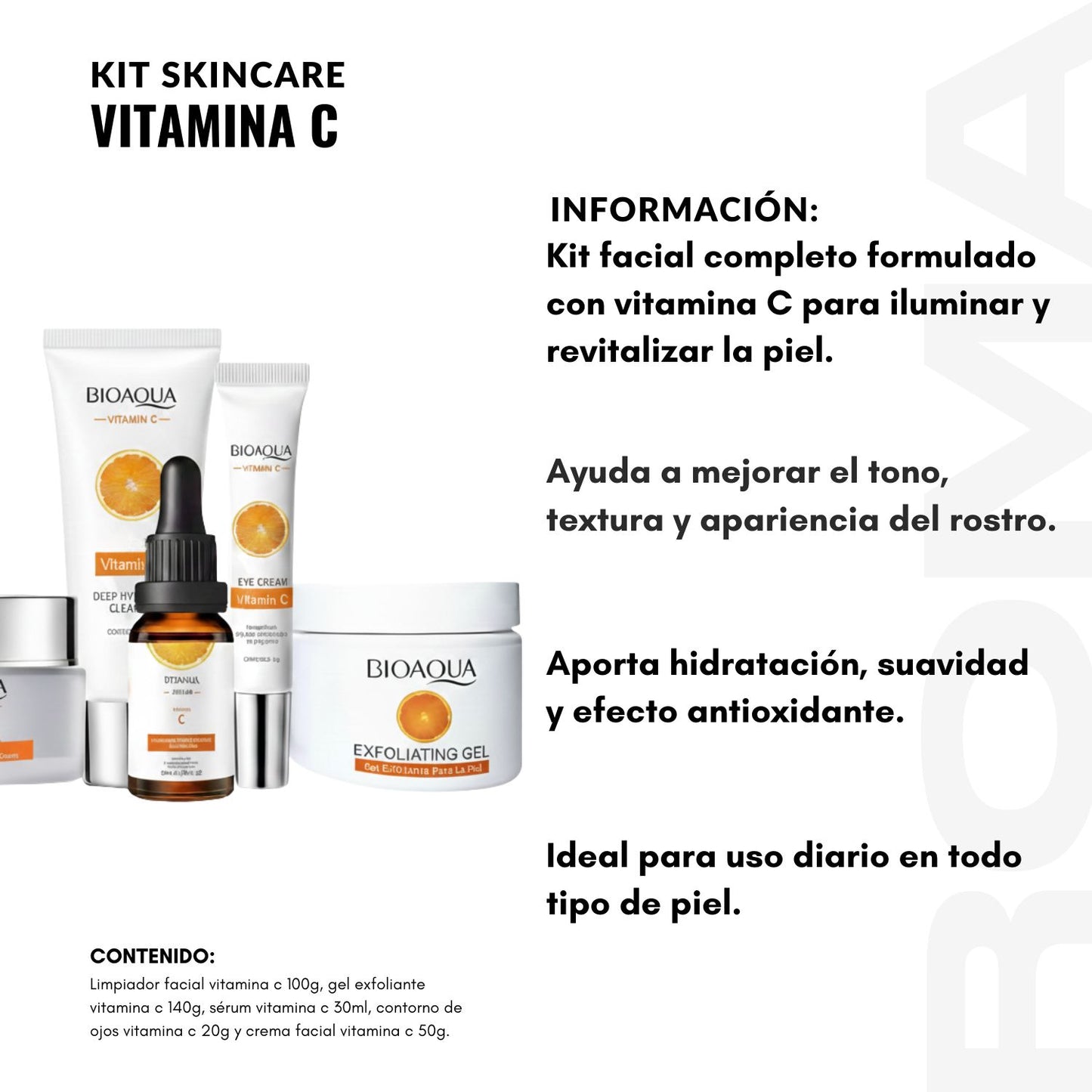 KIT SKINCARE VITAMINA C 5 PZS BIOAQUA