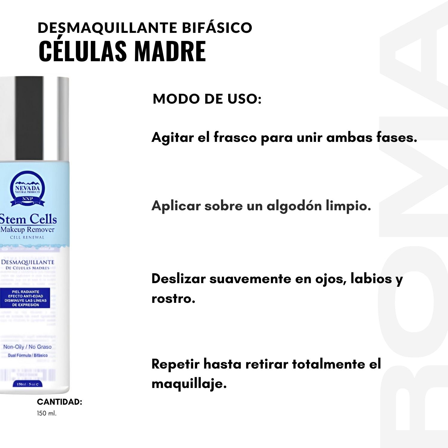 DESMAQUILLANTE BIFÁSICO CÉLULAS MADRE 150ML NEVADA