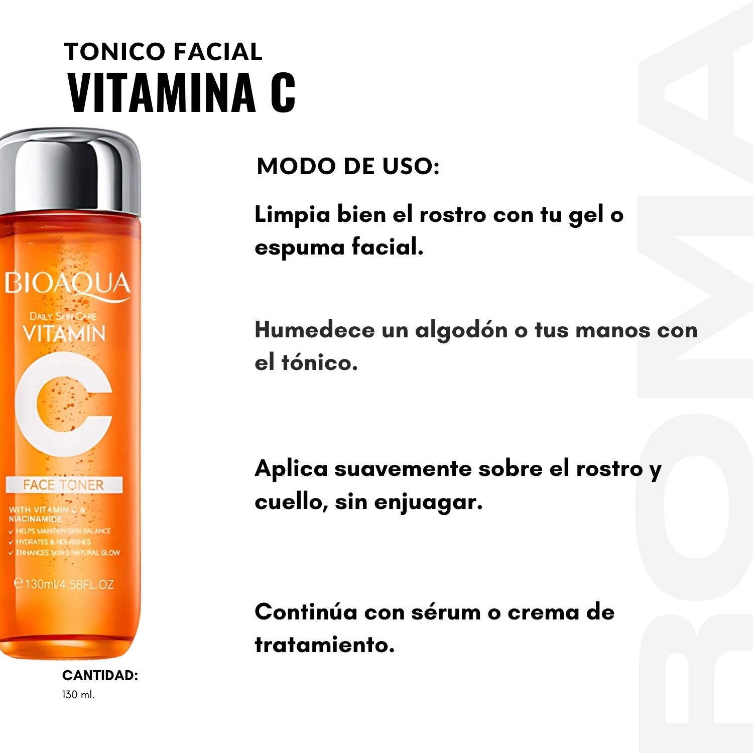 TÓNICO FACIAL VITAMINA C 130ML BIOAQUA
