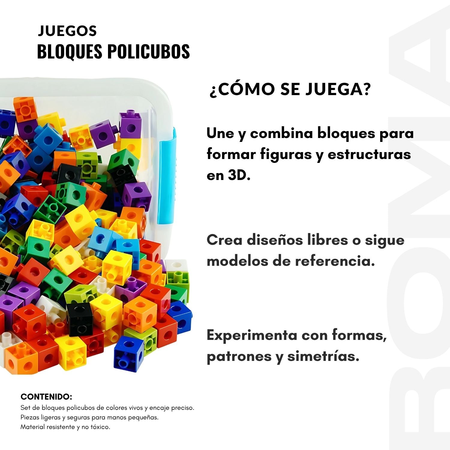 BLOQUES POLICUBOS EN TAPER- JUEGO DIDÁTICO