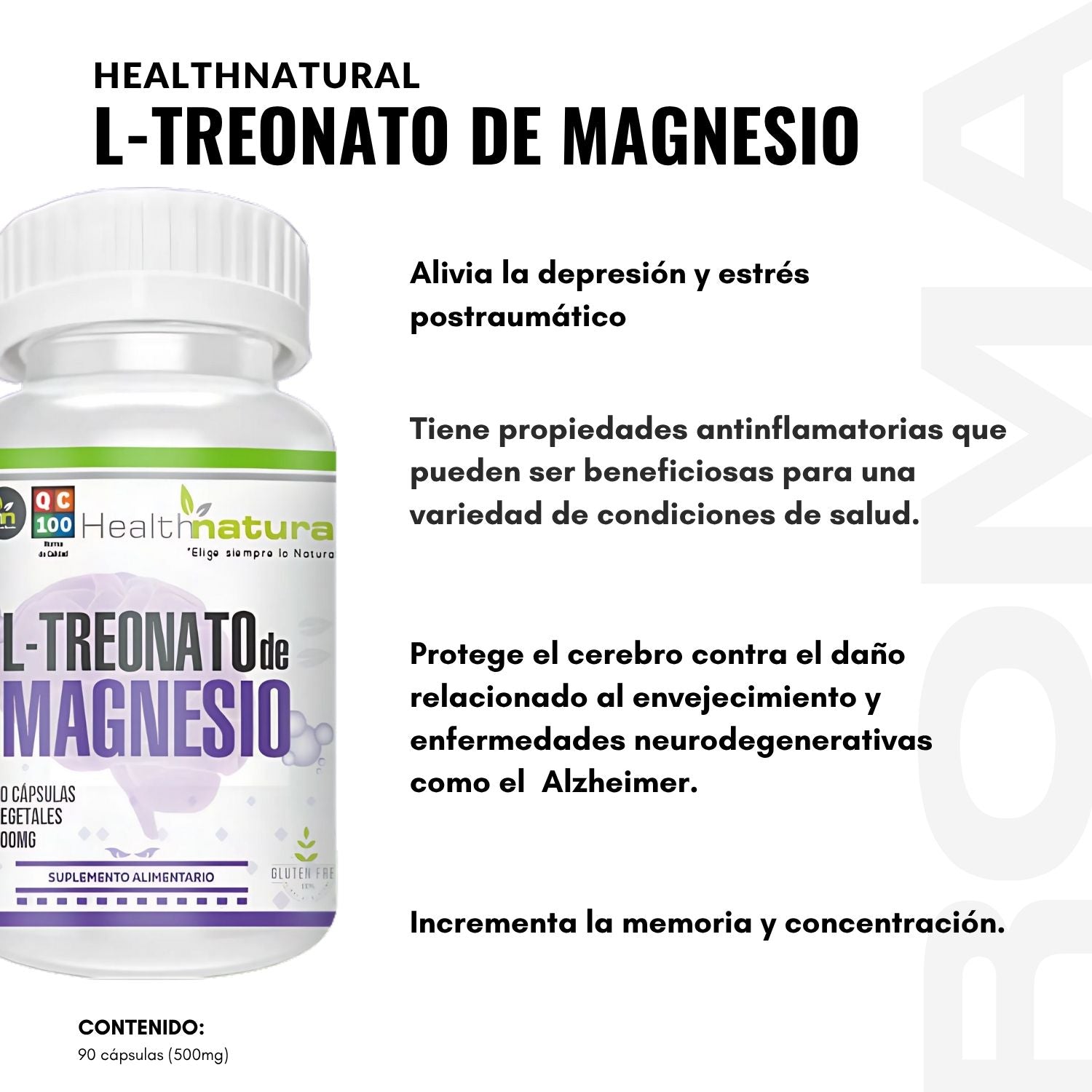 L-TREONATO DE MAGNESIO HEALTHNATURAL 500MG