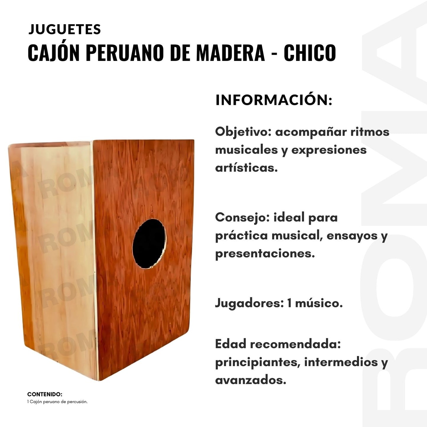 CAJÓN PERUANO DE MADERA – CHICO