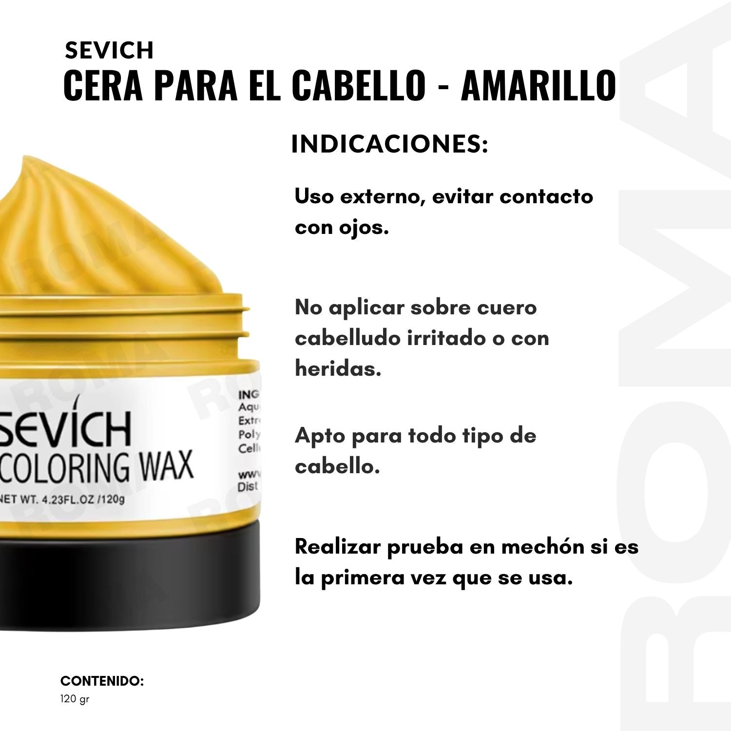 CERA PARA EL CABELLO DE COLORES – AMARILLO