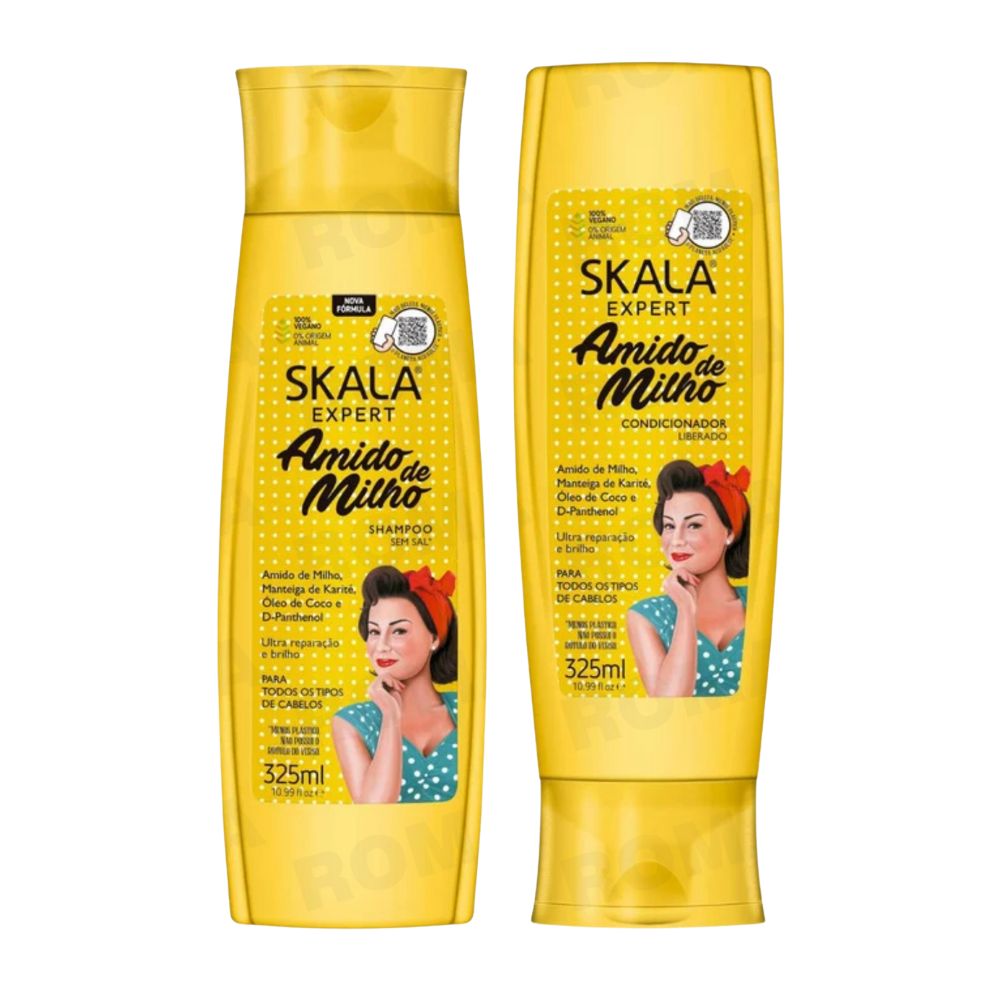 SHAMPOO + ACONDICIONADOR AMIDO DE MILHO SKALA EXPERT 325ML