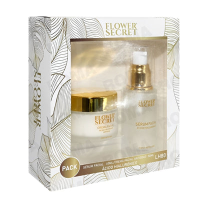 CREMA FACIAL CON ÁCIDO HIALURÓNICO + SÉRUM FACIAL FLOWER SECRET 50ML