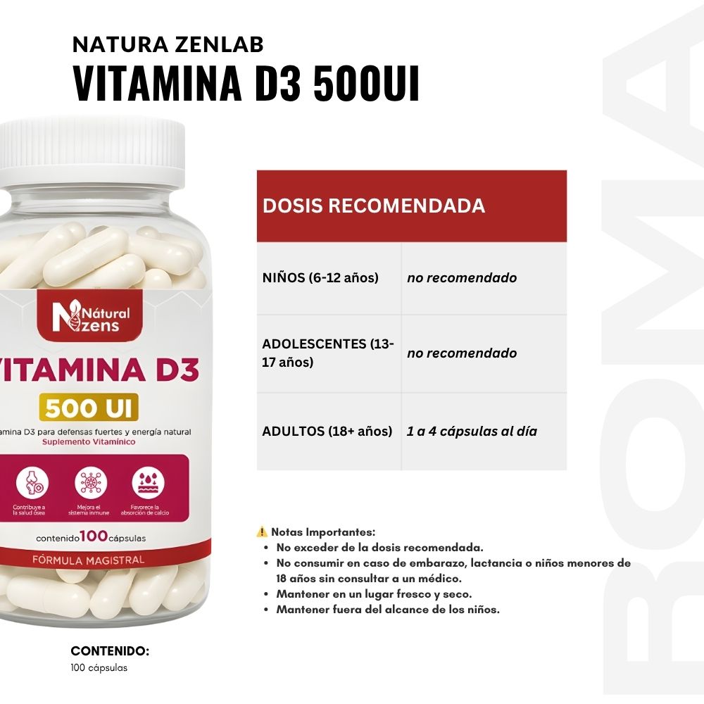 VITAMINA D3 500UI PLUS+