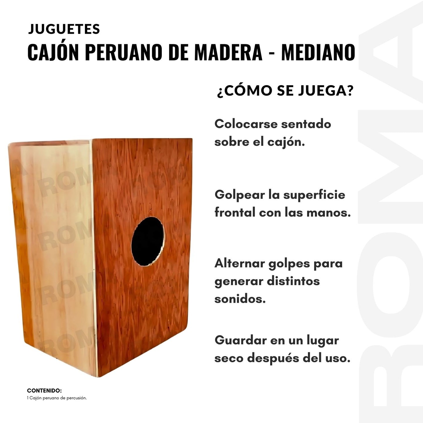 CAJÓN PERUANO DE MADERA – MEDIANO