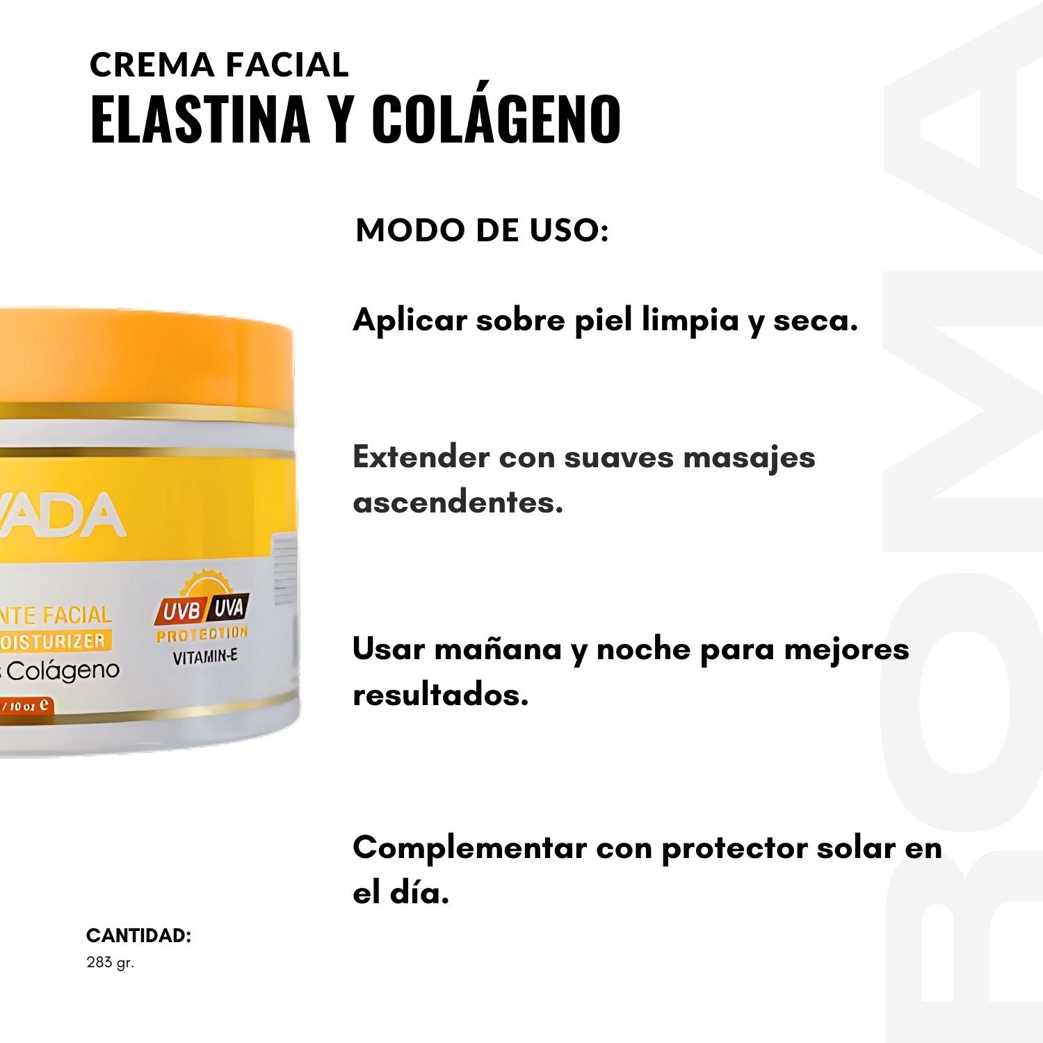 CREMA FACIAL ELASTINA Y COLÁGENO 283G NEVADA