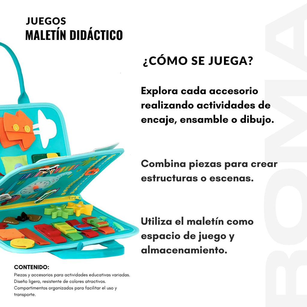 MALETÍN TABLERO DIDÁCTICO SENSORIAL - JUEGO DIDÁTICO