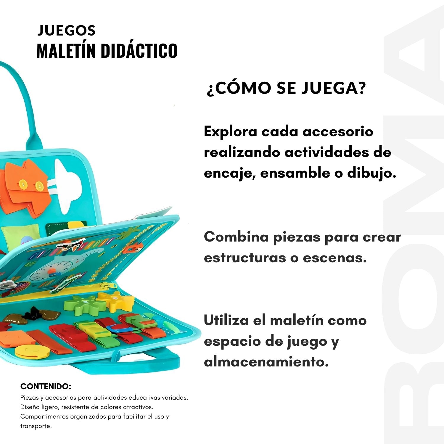 MALETÍN TABLERO DIDÁCTICO SENSORIAL - JUEGO DIDÁTICO