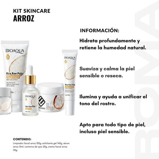 KIT SKINCARE ARROZ 5 PZS BIOAQUA