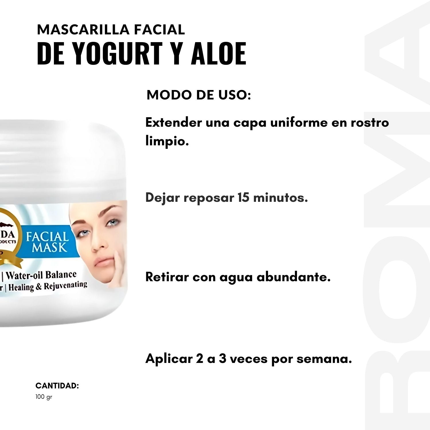 MASCARILLA FACIAL DE YOGURT Y ALOE VERA 100G NEVADA