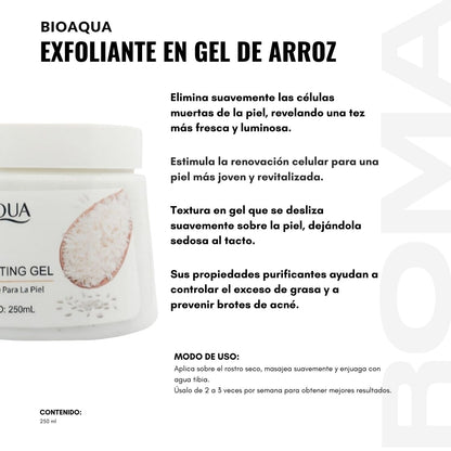 EXFOLIANTE EN GEL DE ARROZ BIOAQUA 250ML