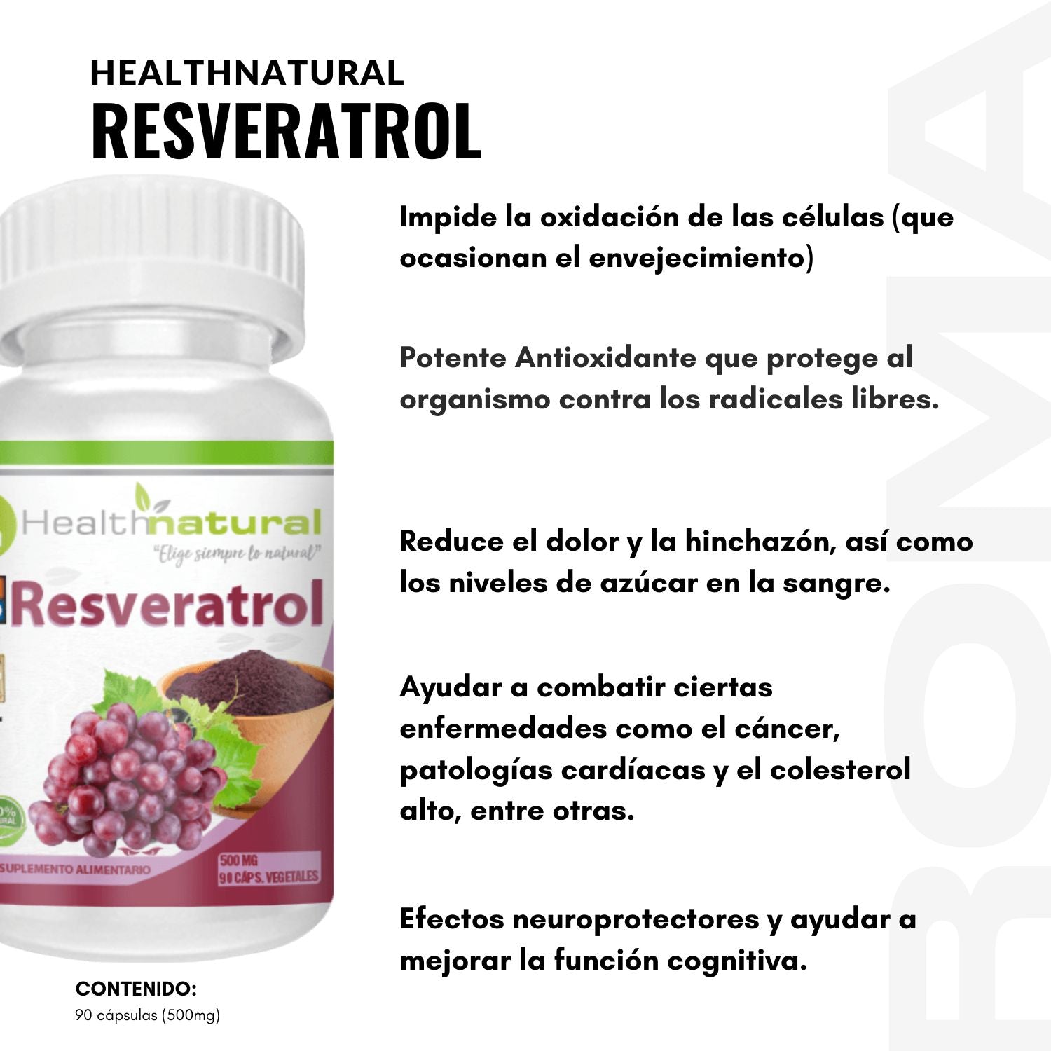 RESVERATROL HEALTHNATURAL 500MG
